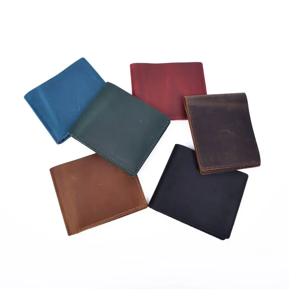 American Leather Goods Dark Brown Genuine Leather Bifold Wallet 6 Card Slots
